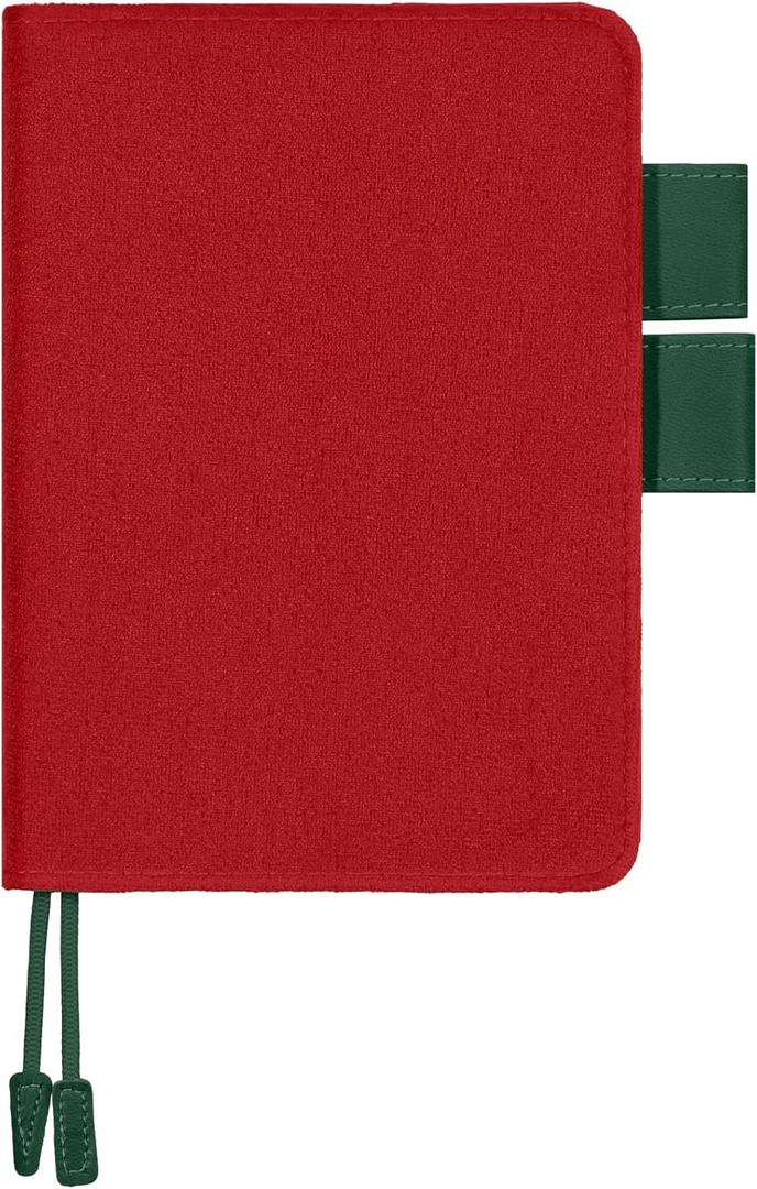 Fullhawl Velvet Cover for A5 Notebooks Planner Cover for Weeks Cousin A5 Planner Inserts & Refill Paper 6.4 x 9 Inches Refillable Notebook Cousin for Student (Red)