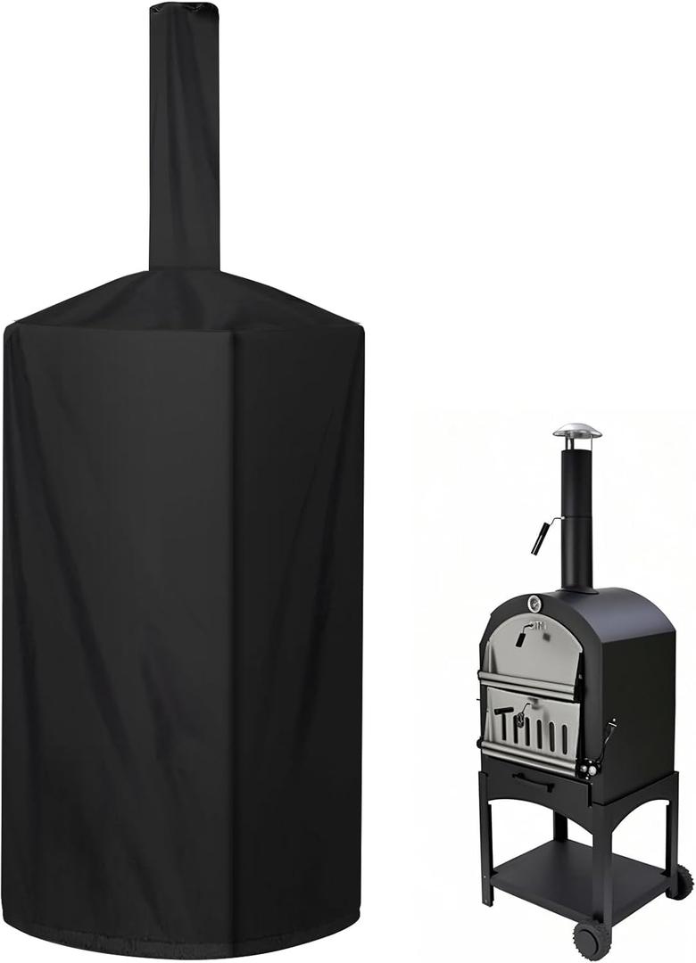 Pizza Oven Cover, Outdoor Pizza Oven Cover Dustproof, Weatherproof, Uv Resistant Adjustable Drawstring And Elastic Band Suitable For Wood Fired Pizza Oven BBQ Smoker Grill