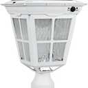 Kemeco ST4311AQ-W Solar Post Light Outdoor, Dusk to Dawn Bright Classic Post Lamps for Patio Yard Gates Deck Pathway Garden Pole Mount (White, Lamp)