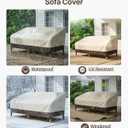 Vailge Heavy Duty Patio Sofa Cover, 100% Waterproof 3-Seater Outdoor Sofa Cover,Lawn Patio Furniture Covers with Air Vent and Handle,Beige&Brown