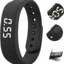 Vibrating Alarm Wristband for Heavy Sleepers, 40-Day Battery Life, Waterproof Silent Shock Watch with USB Charging, Silent Vibration Alarm Clock for Students, Sports, Won‘t Wake Your Partner (Black)