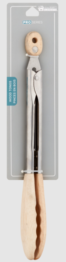 Stainless & Wood Tongs Locking,Cooking Mixing Turning & Serving Salad Tongs