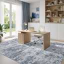WITSHOCK 5x7 Area Rugs for Living Room : Machine Washable - Non Slip Modern Abstract Rug for Bedroom Under Dining - Stain Resistant for Household - Pet Owners (Blue)