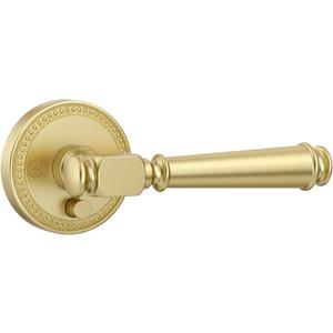 Amerdeco 1 Pack Brushed Gold Privacy Door Handles, Gold Interior Door Knobs,Heavy Duty Door Lever for Bedroom and Bathroom, Reversible Keyless for Right & Left Side AM0034