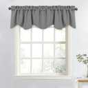 NICETOWN Silver Grey Valances for Windows - Thermal Insulated Blackout Kitchen Curtain Valances Rod Pocket Tiers for Living Room/Bedroom/Cafe, 1 Panel, 52 x 18 inch