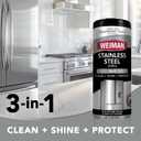 Weiman Stainless Steel Cleaner & Polish Kit, 3 Piece - Spray, Wipes & Cloth, Anti-Fingerprint, Removes Grease, Water Spots, Streaks & Residue, Polishing Cleaner Safe for Appliances, Sinks & Grills