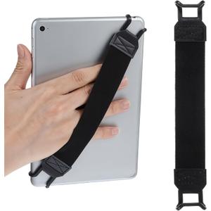 Ptwola Hand Strap Holder Universal Tablet Secure Grip Holder High Elasticity Finger Handle Bands Accessories Versatile Lightweight Bundle Strap Stretchable to 8.27-14.96 inches for Readers (Black)