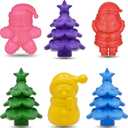 3 x 6 Pack Christmas Mini Crayons Toys, 6 Colors Christmas Tree Snowman Santa Crayons for Boys Girls Boys Christmas Stocking Stuffers Birthday Party Favors Gifts