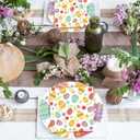 Havawish 150Pcs Easter Paper Plates and Napkins Sets 50Pcs 11 Inch Easter Disposable Oval Plates and 100 Pcs 13 Inch Easter Paper Napkins for Easter Spring Holiday Party Supplies(Easter Eggs)