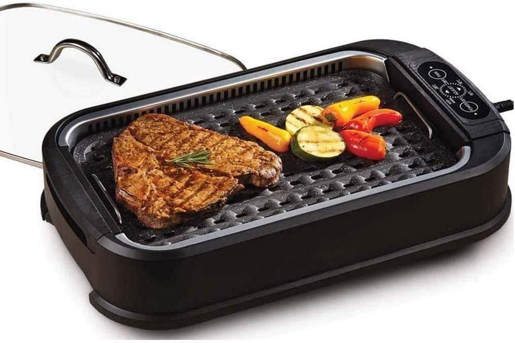 Electric Grill, with Glass Lid, Adjustable Thermostat, Electric Multi-Pan, BBQ Barbecue, Electric Grill Bottle