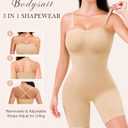 Strapless Shapewear for Women, Full Shape Wear Tummy Control Bodysuit, Seamless Slimming Body Shaper Nude, Medium
