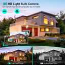 52HZ 2K Light Bulb Security Camera, 2.4GHZ WiFi Lightbulb Security Cameras Wireless Outdoor Indoor, Two-Way Talk, Human Detection, Color Night Vision, Light Socket Security Camera Work with Alexa