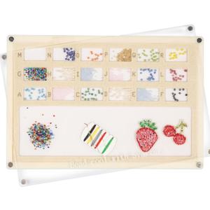 Svartur Acrylic Bead Mat with Lid, Solid Base Seed Bead Tray with Built-in Felt Bead Mat & Magnetic Cover, Bead Board for Jewelry Making, Bead Sorting Tray for Seed Bead, Small Bead Under 4mm (Beige)