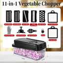 Vegetable Chopper Slicer Food Chopper with Container Veggie Dicer Cutter Salad Chopper Mandoline Slicer Cheese Grater Includes Hand Guards and Gloves & Kitchen Gadgets (Black)