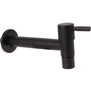 1pcs Garden Bathroom Faucet Single Cold Water Tap 304 Stainless Steel Black Wall Mounted (Mop Pool)