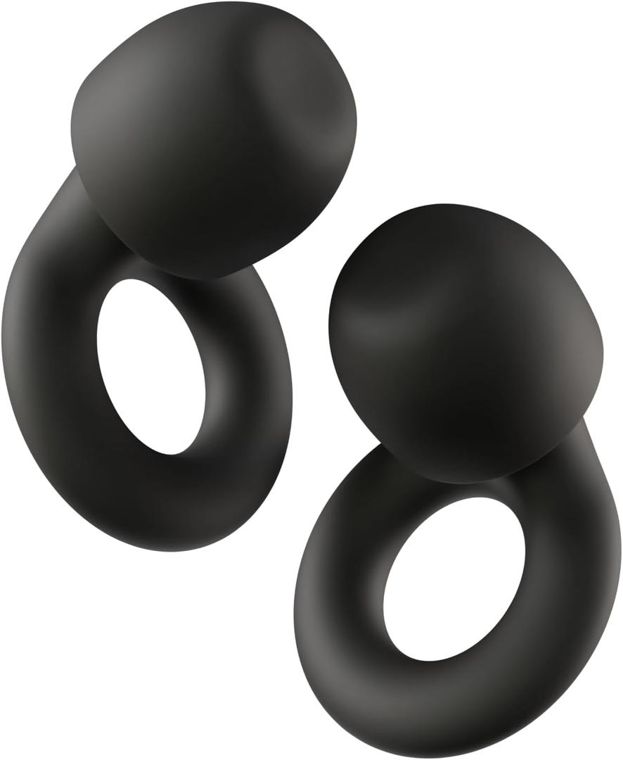 Loop Quiet 2 Ear Plugs  Ultra-Comfy Reusable 24dB (SNR) Noise-Reducing Earplugs for Sleep, Deep Focus, Travel, Noise Sensitivity, Flexible Hearing Protection, Customizable Fit (Black)