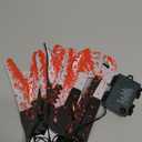 BlcTec Scary Halloween Decorations Props, 12 FT Halloween String Lights with 16 Fake Bloody Knives & 50 LED Orange Big Bulbs, 8 Modes Battery Operated Bloody Party Supplies for House Decor