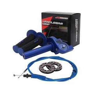 JFG RACING Motorcycle Throttle Assembly,7/8" 22mm Quick Twist Throttle Grips With Throttle Cable Aluminum Alloy Universal For CRF50 KLX SSR TTR 110 125 150 200 250cc Dirt Pit Bike ATV Mini Bike Blue