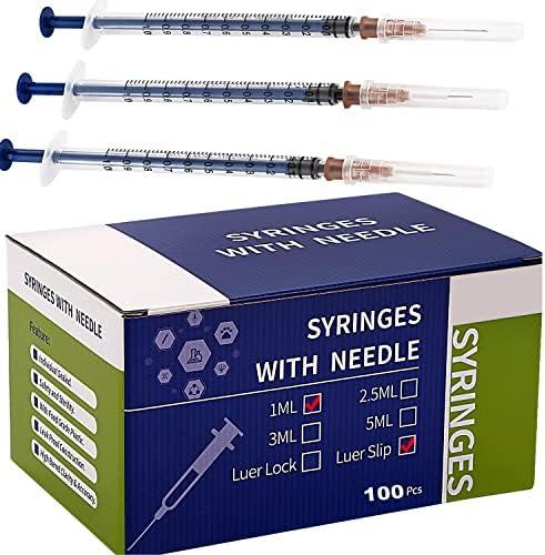 Jiaxix 1ml 26 G 1/2inch Lab Supplies 100Pack Individually Packaged