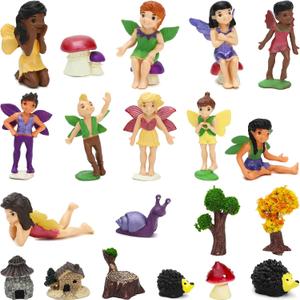 ONEST 18 Pieces Small Fairy Figurines Hand Painted Fairies Figures Miniature Fairy Garden Accessories Figurines for Kids Adults
