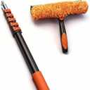 30FT High Window Cleaning Kit, 5-24 FT Telescoping Extension Pole with Dual Action Flip-Lock & Screw Fixing Design, 2-in-1 Window Squeegee, Professional Long Handle Washing Tool for High Windows