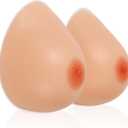 Vollence Silicone Breast Forms Fake Boobs for Mastectomy Prosthesis Transgender (Nude)