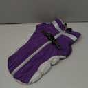 FUAMEY Dog Coat for Small Dogs,Waterproof Dog Winter Jacket with Harness Built in Puppy Cold Weather Coats Reflective Pet Vest with Zipper Warm Fleece Dogs Snowsuit Windproof Purple S