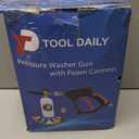 Tool Daily Short Pressure Washer Gun with Foam Cannon, 1/4 Inch Quick Connector, with 5 Pressure Washer Nozzle Tips, 1 Liter