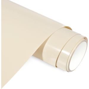 AHIJOY Cream HTV Vinyl Heat Transfer Vinyl Roll 12" x 12ft Beige Iron on Vinyl for T Shirts Hats Clothing Garment Fabric Works for Cricut Cameo and Other Craft Cutters