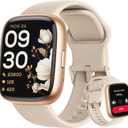 LODIMEKE Smart Watch, Alexa Built-in, Answer/Make Calls 44mm Smartwatch Women Men, 1.83" Sports Watch IP68 Waterproof, Heart Rate SpO2 Sleep Stress Monitor, Step Counter Watch for Android & iOS Phone (Pinkish Beige)
