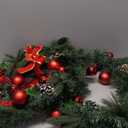 Suncalla 2 Pcs 20 Inch Pre Lit Christmas Wreath for Front Door Norfolk Artificial Xmas Wreath with Lights Bow for Christmas Party Outdoor Decor (Classic Bow)