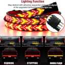 OJJ 2026 New Light LED Bar Signal Break Reverse,60 Inch LED Tailgate Light Bar Strip,Turn Signal Strip, Red & Amber Sequential Lighting, Waterproof Flexible Tailgate Light (60in)