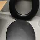 Soft Standard Vinyl Toilet Seat, Black - 17 Inch Soft Vinyl Cover with Comfort Foam Cushioning - Fits All Standard Size Fixtures - Easy to Install Fantasia by Achim Home Decor