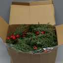 Lulu Home 9FT Pre-lit Christmas Garland, 30 LEDs Xmas Lighted Garland with Pinecones Red Berries, Battery Operated Garland with Timer for Fireplace Balcony Railing Fence Decoration