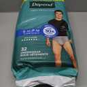 Depend Fresh Protection Adult Diapers, Incontinence Underwear for Men, Disposable, Maximum, Small/Medium, Grey, 32 Count