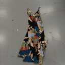 MakeMeChic Women's Summer Blue and White Floral Dress 2026 Boho Backless Maxi Sundress Spaghetti Strap Flowy Dress, Size S