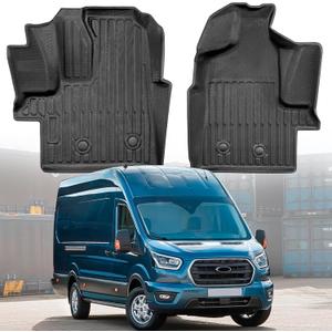 Car Floor Mats for Ford Transit 2022 2023 2024 2025 2026, Fit Vinyl Floor Only (Not Fit for Connect), Custom Fit All-Weather TPE Liners for Transit 150 250 350 Heavy-Duty Black Van Accessories