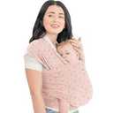 KeaBabies Baby Wrap Carrier  All in 1 Original Baby Carrier Newborn to Toddler Sling, Easy to Wear, Hands Free Bonding, Lightweight, Breathable Infant Wraps (Pink Daisies)