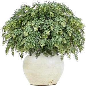 MEUIS Real Touch Cedar Stems - Realistic Artificial Faux Greenery Pine Branches for Vases Fillers and Holiday Home Decor 20 inch Long, 12Pcs