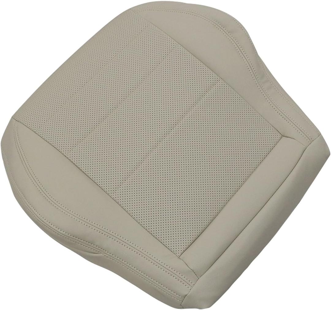 GXARTS Tan Driver Side Bottom Replacement Perforated Leather Seat Cover Compatible with Mercedes Benz C250 C350 2012 2013 2014 2015