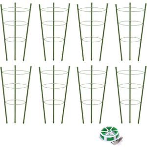 TOCCYARD 8 Pack Plant Support Tomato Cages for Garden, 18 Inches Small Tomato Cages and Supports with Adjustable Rings for Garden Pots, Plant Stakes Tomato Trellis Rings for Climbing Plants