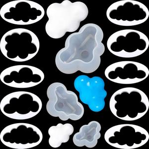 Patelai 3 Pcs Cloud Shape Mold Set 10 Cloud Cookie Cutters and 3 Pcs 3D Silicone Molds for DIY Candy Chocolate Cookie Fondant Cake Gum Paste Soap and Polymer Clay Decor
