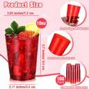 Minatee 100 Count Plastic Cups Disposable Fancy Cups Heavy Duty Wine Cocktail Glasses for Mother's Day, Wedding, Graduation, and Birthday Party Plastic Drinking Tumblers(Red,10 oz)