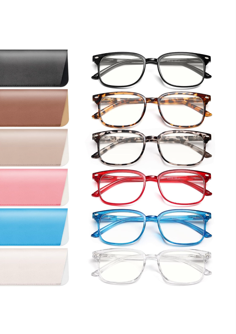 NOVIVON 6 Pack Reading Glasses for Women, Reading glasses men, Blue Light Blocking Readers, Computer eye glasses, Cheaters, +2.5