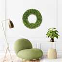 20 Inch Boxwood Wreath, Handmade Green Wreath for Front Door, UV Resistant Outdoor Wreath for All Seasons, Foldable & Durable Farmhouse Wreath for Wall Window Home Indoor Outdoor Decor