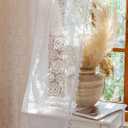 White Lace Curtains 84 Inches Long 2 Panel Sets Farmhouse Retro Crochet Sheer Curtain with Tassel Rod Pocket Light Filtering Privacy Sheer Curtain for Closet Door Living Room Window 59 x 84 Inch