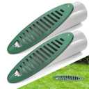 2 Pack 4 Inch Green Angled Drainage Grate, Yard Drain Emitter for Yard Drainage Systems, Angled Slope Drainage Pipe for Gutter Downspout Extensions, Sump Pump Discharge