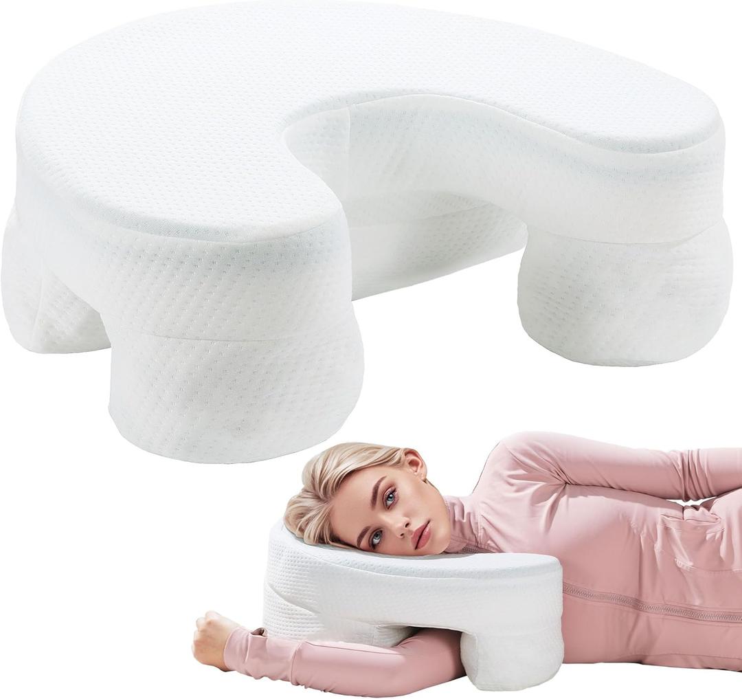 ROYALAY Side Sleeper Pillow with Arm Hole, Adjustable Shoulder Pillow for Side Sleepers, Memory Foam Arm Pillows for Adults, Ergonomic Side Sleeper Pillow for Shoulder Pain