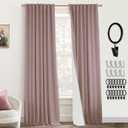 PANELSBURG Wild Rose Curtains for Teen Girls Room,Blackout Room Darkening Feminine Curtains for Women Bedroom,96 Inches Long,Dusty Mauve Color (52"W x 96"L (Pack of 2))