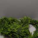 6FT Artificial Cedar Christmas Garland with 120 LED Lights - Real Touch Winter Pine Garland, Green Artificial Greenery Garland for Table, Mantle, Wall, Indoor, Outdoor Christmas Decorations